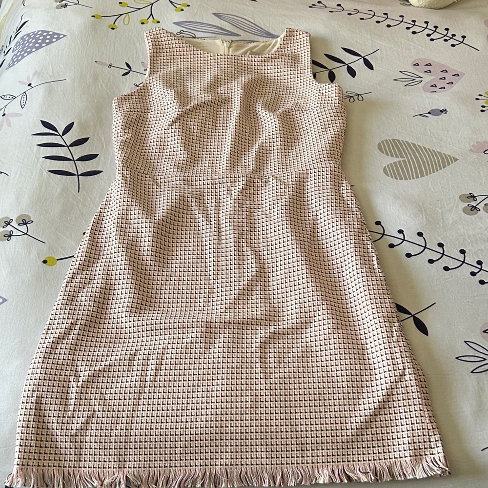 LOFT- Cream and Pink Women's Dress
